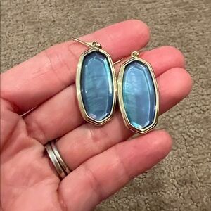 Kendra Scott Gold Framed Blue Earrings
